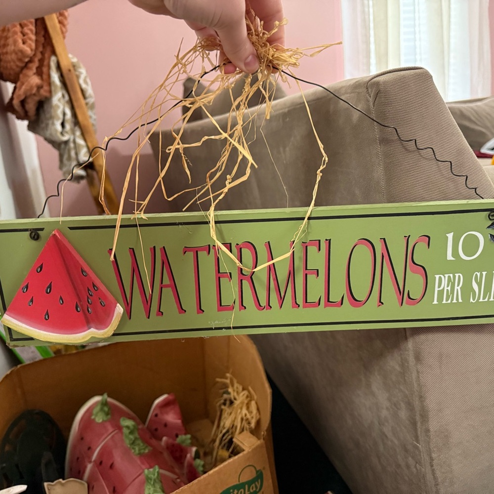 Green Watermelon Sign Decor